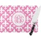 Pink Fleur De Lis Personalized Glass Cutting Board