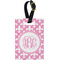 Pink Fleur De Lis Personalized Rectangular Luggage Tag