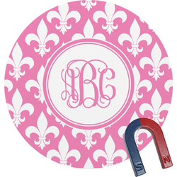 Fleur De Lis Round Fridge Magnet (Personalized)
