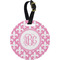 Pink Fleur De Lis Personalized Round Luggage Tag