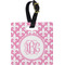 Pink Fleur De Lis Personalized Square Luggage Tag