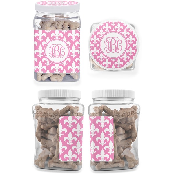 Fleur De Lis Pet Treat Jar - Multiple Angles