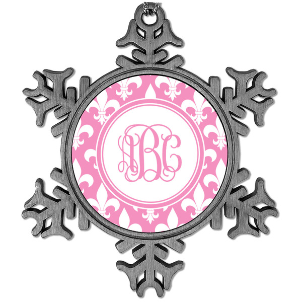 Custom Fleur De Lis Vintage Snowflake Ornament (Personalized)