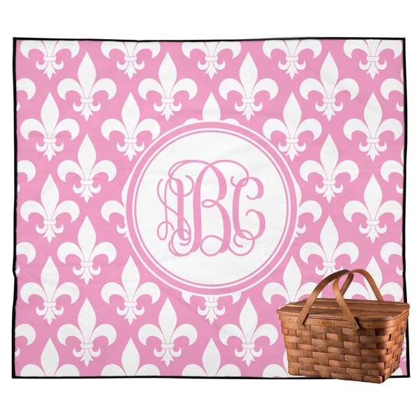 Custom Fleur De Lis Outdoor Picnic Blanket (Personalized)