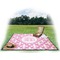 Fleur De Lis Picnic Blanket - with Basket Hat and Book - in Use
