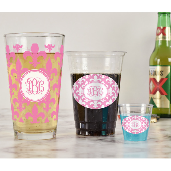 Fleur De Lis Pint Glass - Full Fill w Transparency - In Context