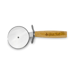 Fleur De Lis Pizza Cutter with Bamboo Handle (Personalized)