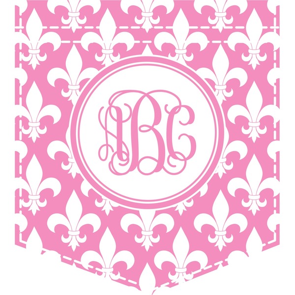 Custom Fleur De Lis Iron On Faux Pocket (Personalized)