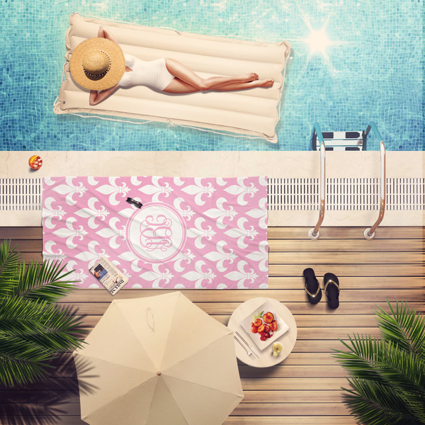 Fleur De Lis Pool Towel Lifestyle
