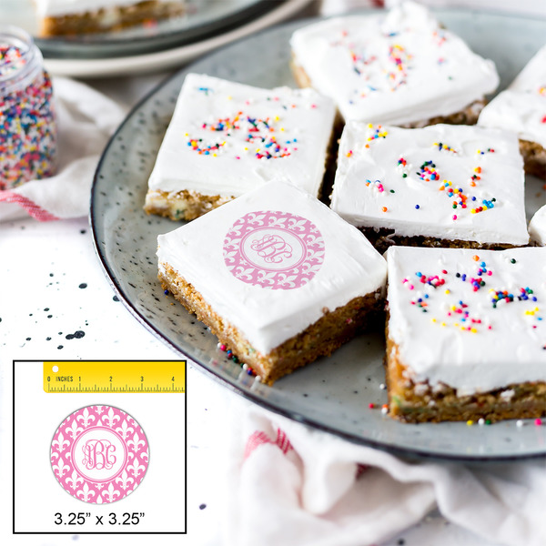 Fleur De Lis Printed Icing Circle - Large - In Context