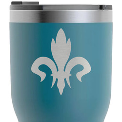 Fleur De Lis RTIC Tumbler - Dark Teal - Laser Engraved - Double-Sided (Personalized)