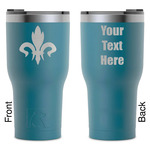 Fleur De Lis RTIC Tumbler - Dark Teal - Laser Engraved - Double-Sided (Personalized)