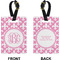 Pink Fleur De Lis Rectangle Luggage Tag (Front + Back)