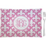 Fleur De Lis Rectangular Glass Appetizer / Dessert Plate - Single or Set (Personalized)