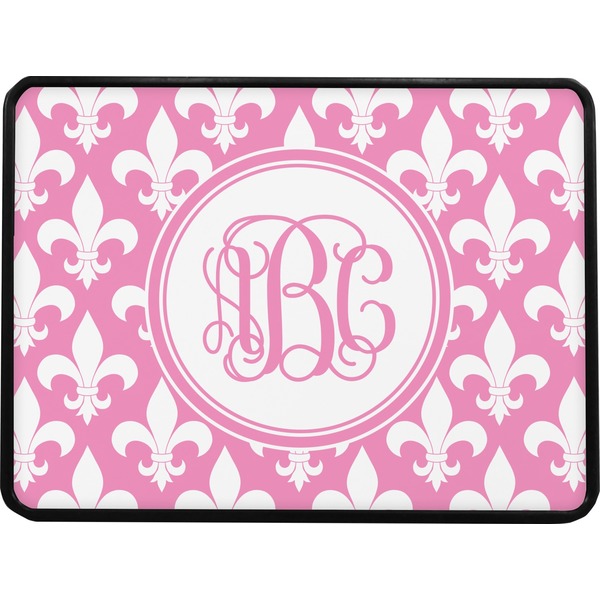 Pink Fleur De Lis Rectangular Trailer Hitch Cover (Personalized)