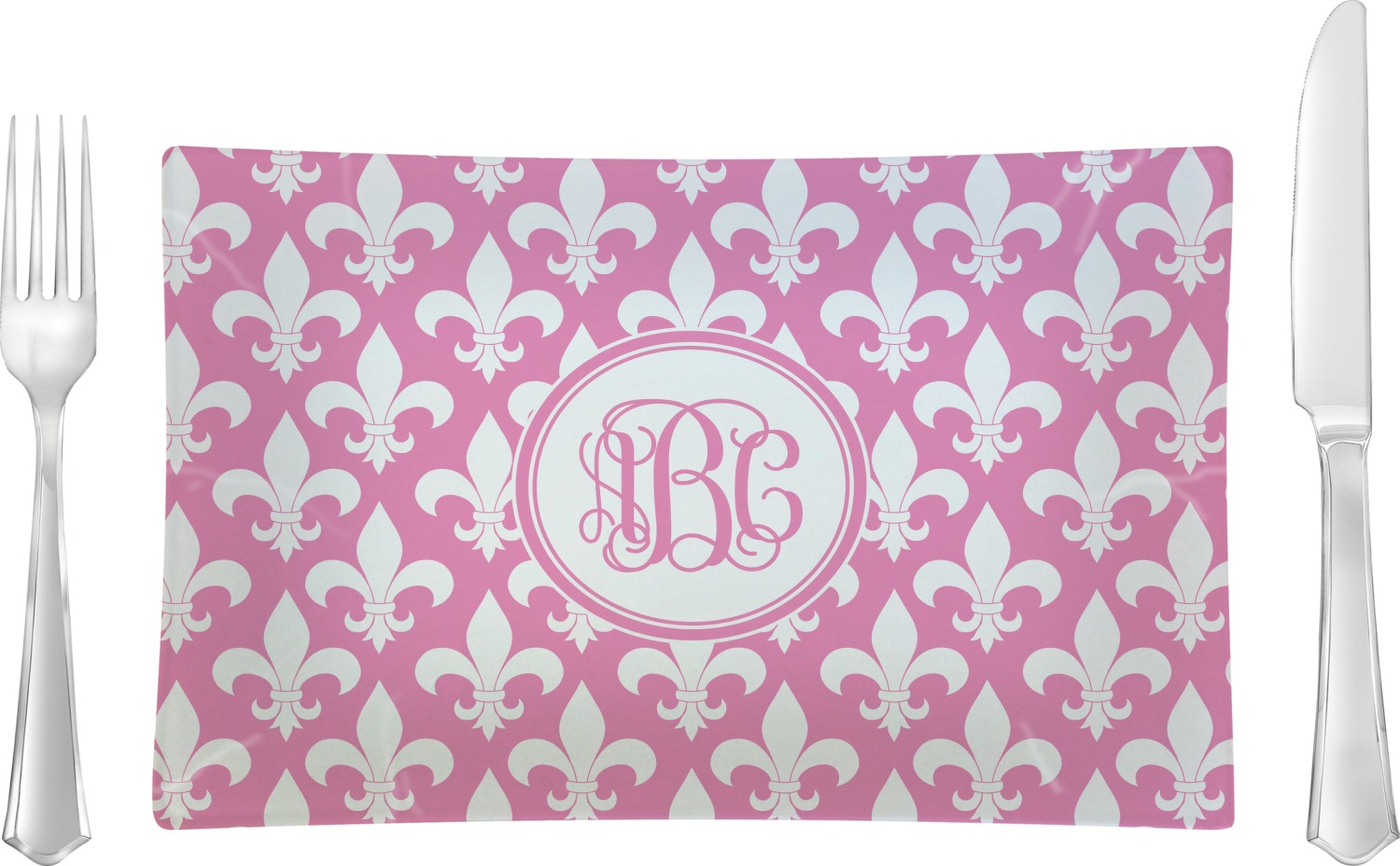 YouCustomizeIt Fleur De Lis Glass Plate