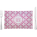 Fleur De Lis Rectangular Glass Lunch / Dinner Plate - Single or Set (Personalized)