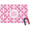 Pink Fleur De Lis Rectangular Fridge Magnet (Personalized)