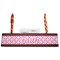 Fleur De Lis Red Mahogany Nameplates with Business Card Holder - Straight