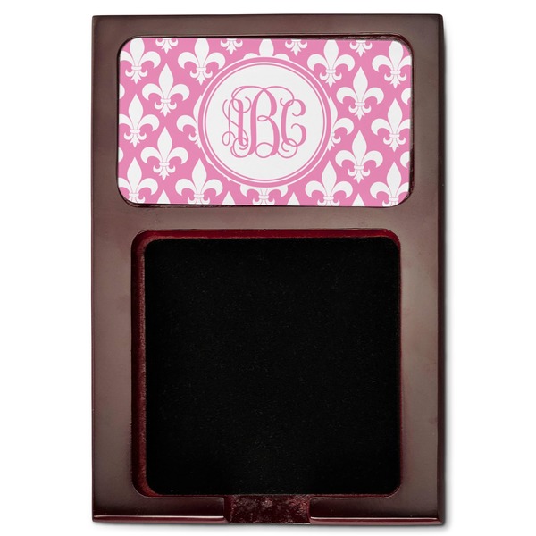 Fleur De Lis Red Mahogany Sticky Note Holder - Flat