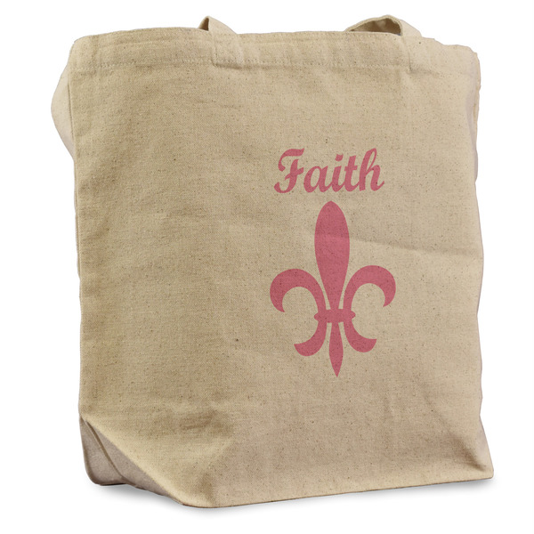 Custom Fleur De Lis Reusable Cotton Grocery Bag (Personalized)