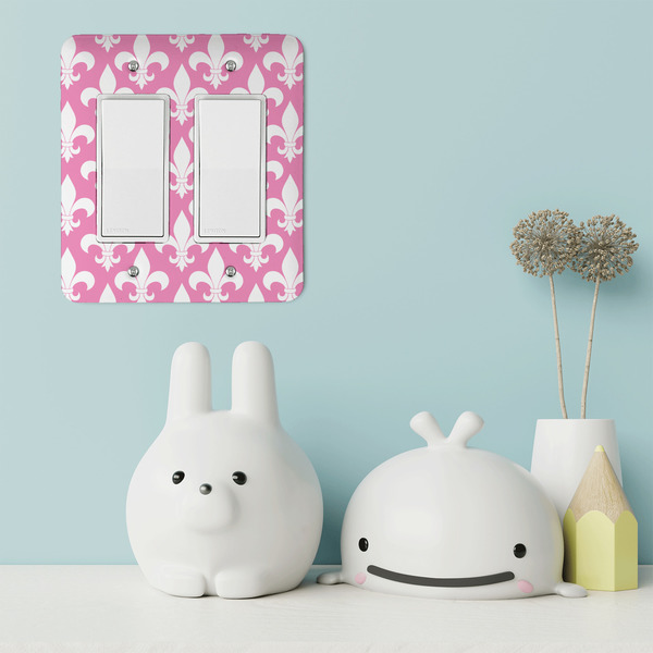 Fleur De Lis Rocker Light Switch Covers - Double - IN CONTEXT