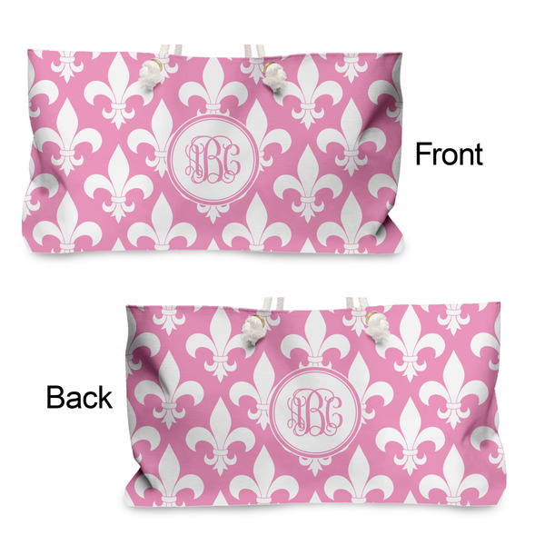 Fleur De Lis Large Rope Tote - From & Back View