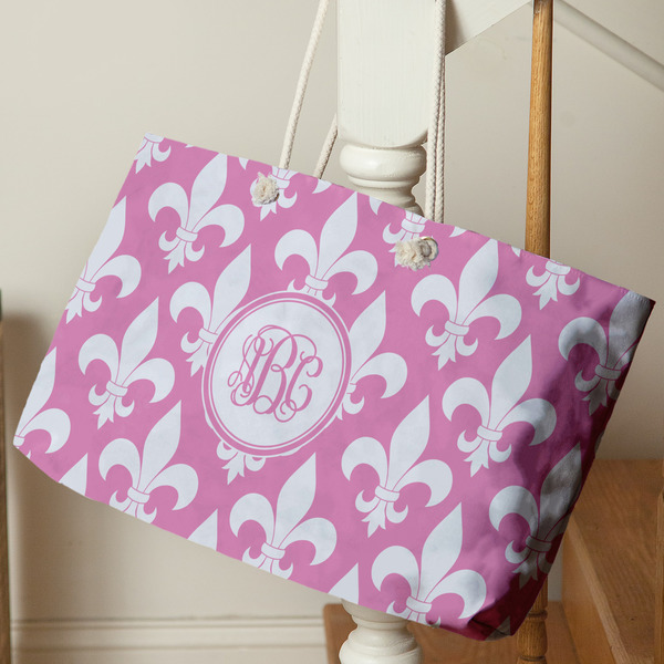 Fleur De Lis Large Rope Tote - Life Style