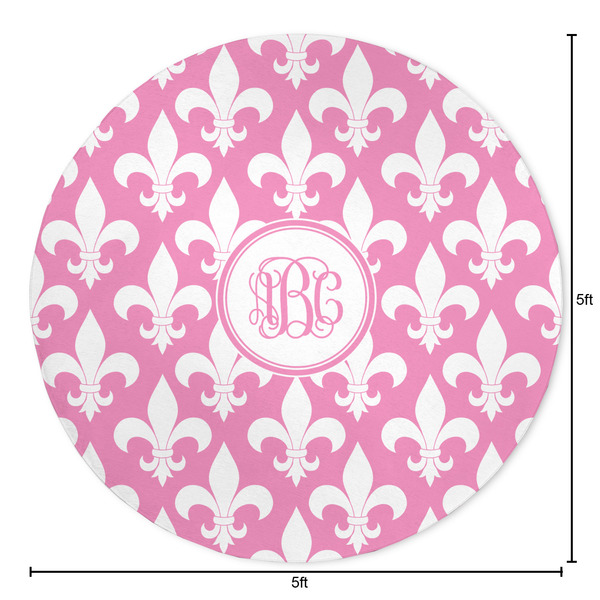 Fleur De Lis Round Area Rug - Size