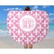 Fleur De Lis Round Beach Towel - In Use