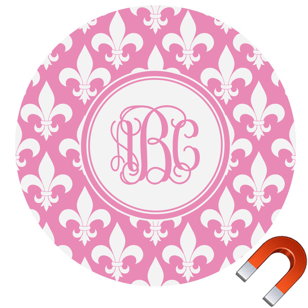 Custom Fleur De Lis Round Car Magnet - 10" (Personalized)