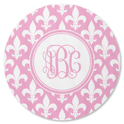 Fleur De Lis Round Rubber Backed Coaster (Personalized)