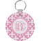 Fleur De Lis Round Plastic Keychain (Personalized)