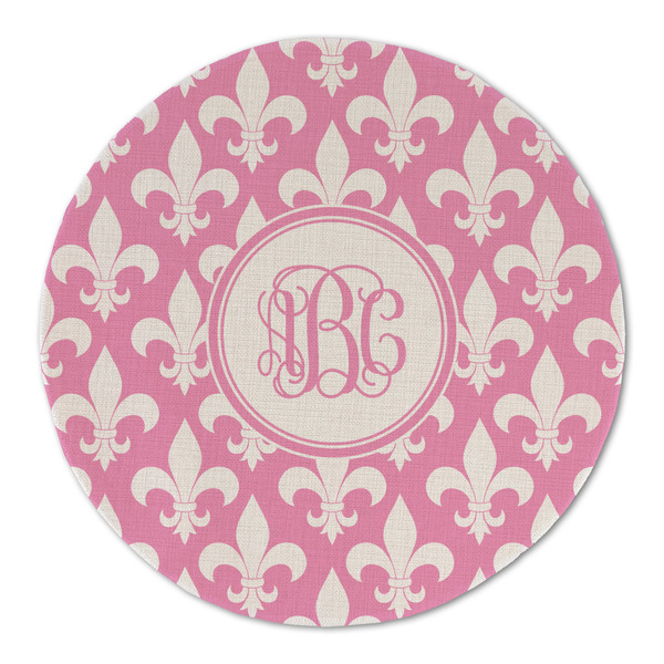 Custom Fleur De Lis Round Linen Placemat (Personalized)