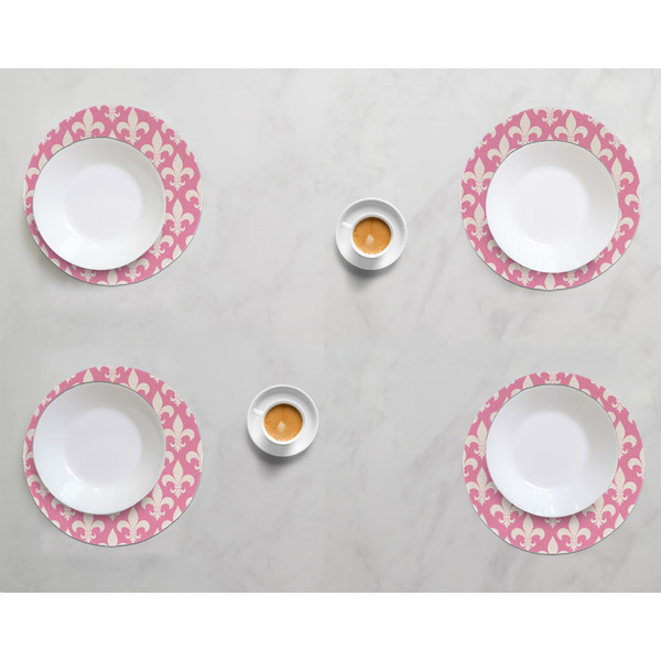 Fleur De Lis Round Linen Placemats - LIFESTYLE (set of 4)