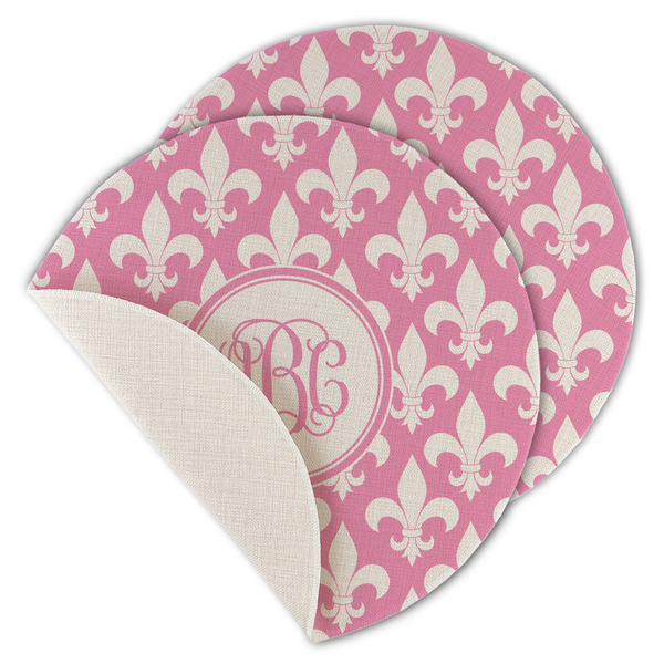 Fleur De Lis Round Linen Placemats - MAIN (Single Sided)