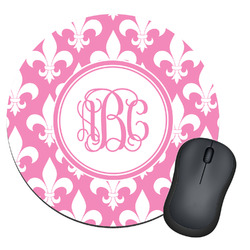 Fleur De Lis Round Mouse Pad (Personalized)