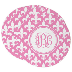 Fleur De Lis Round Paper Coasters w/ Monograms