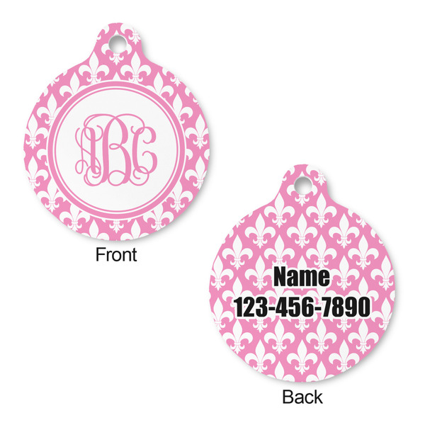 Fleur De Lis Round Pet ID Tag - Large - Approval