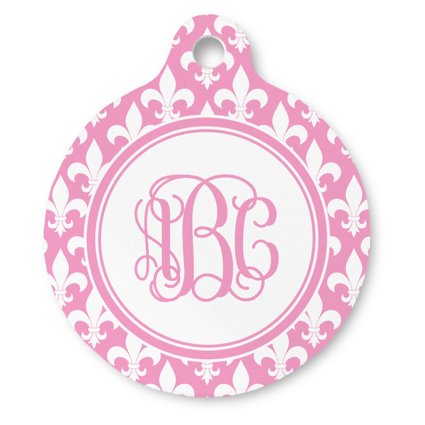 Custom Fleur De Lis Round Pet ID Tag (Personalized)