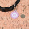 Fleur De Lis Round Pet ID Tag - Small - In Context