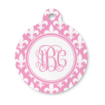 Fleur De Lis Round Pet ID Tag - Small (Personalized)