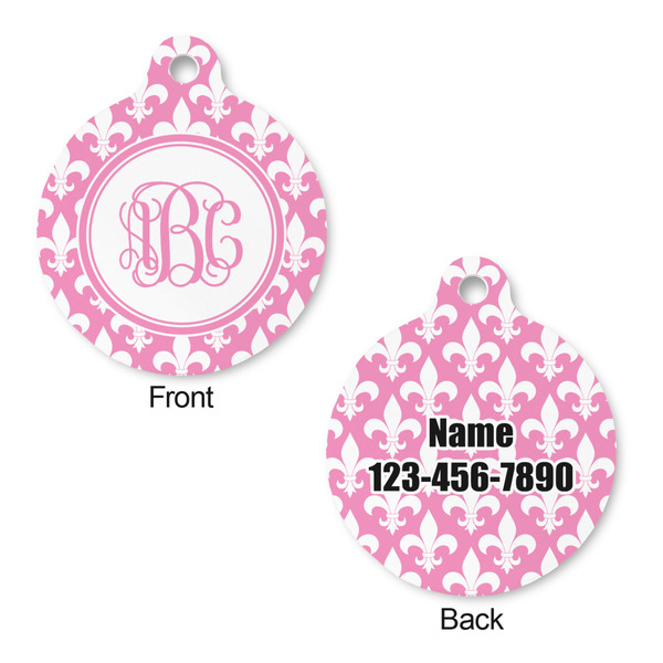 Fleur De Lis Round Pet Tag - Front & Back