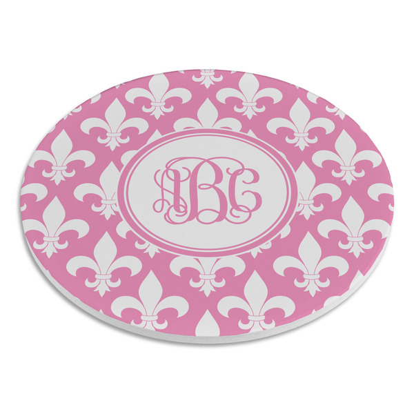 Fleur De Lis Round Stone Trivet - Angle View