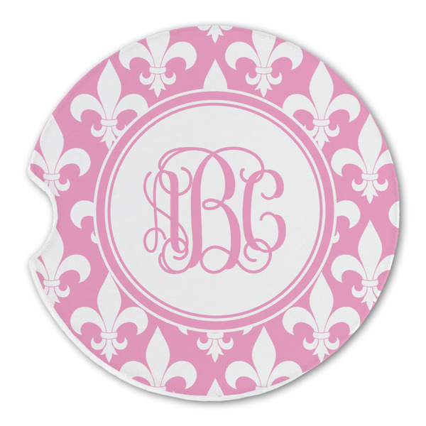 Custom Fleur De Lis Sandstone Car Coaster - Single (Personalized)