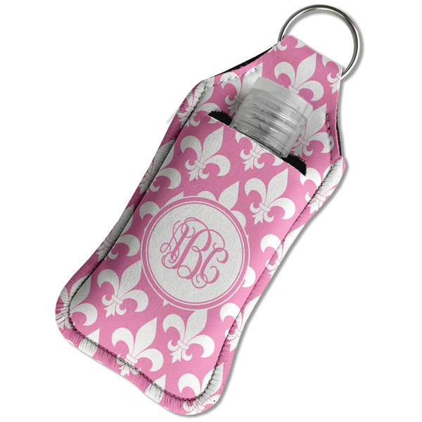 Fleur De Lis Sanitizer Holder Keychain - Large in Case