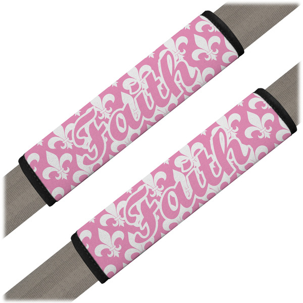 Custom Fleur De Lis Seat Belt Covers (Set of 2) (Personalized)