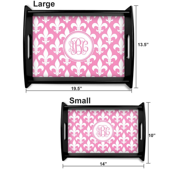 Fleur De Lis Serving Tray Black Sizes