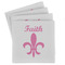 Fleur De Lis Absorbent Stone Coasters - Set of 4 (Personalized)