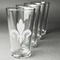 Fleur De Lis Set of Four Engraved Pint Glasses - Set View